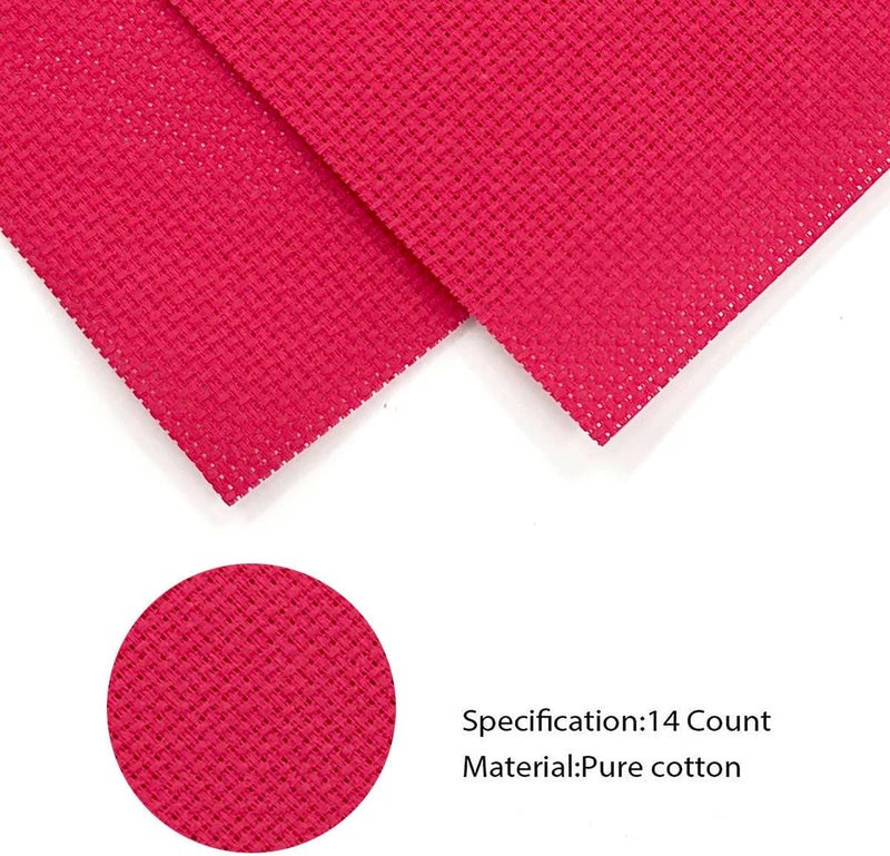 Zhenqing 14CT Aida Cloth - 30x35 Inch Cross Stitch Fabric for Embroidery, Pre-Cut Needlework Material, Acid-Free, Durable Weave(Red) - Image 3